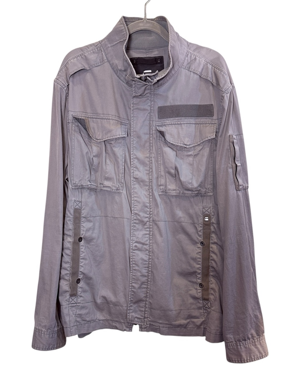 G-Star Men’s Gray 100% Cotton Military Style Utility Field Jacket sz XXL